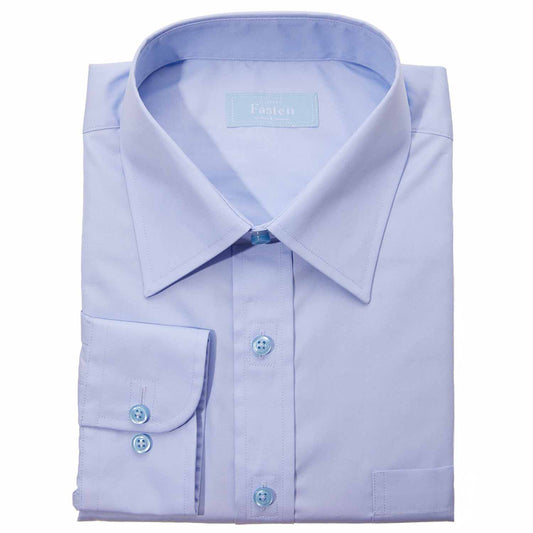 The Fasten Launch Shirt in blue with closed cuff